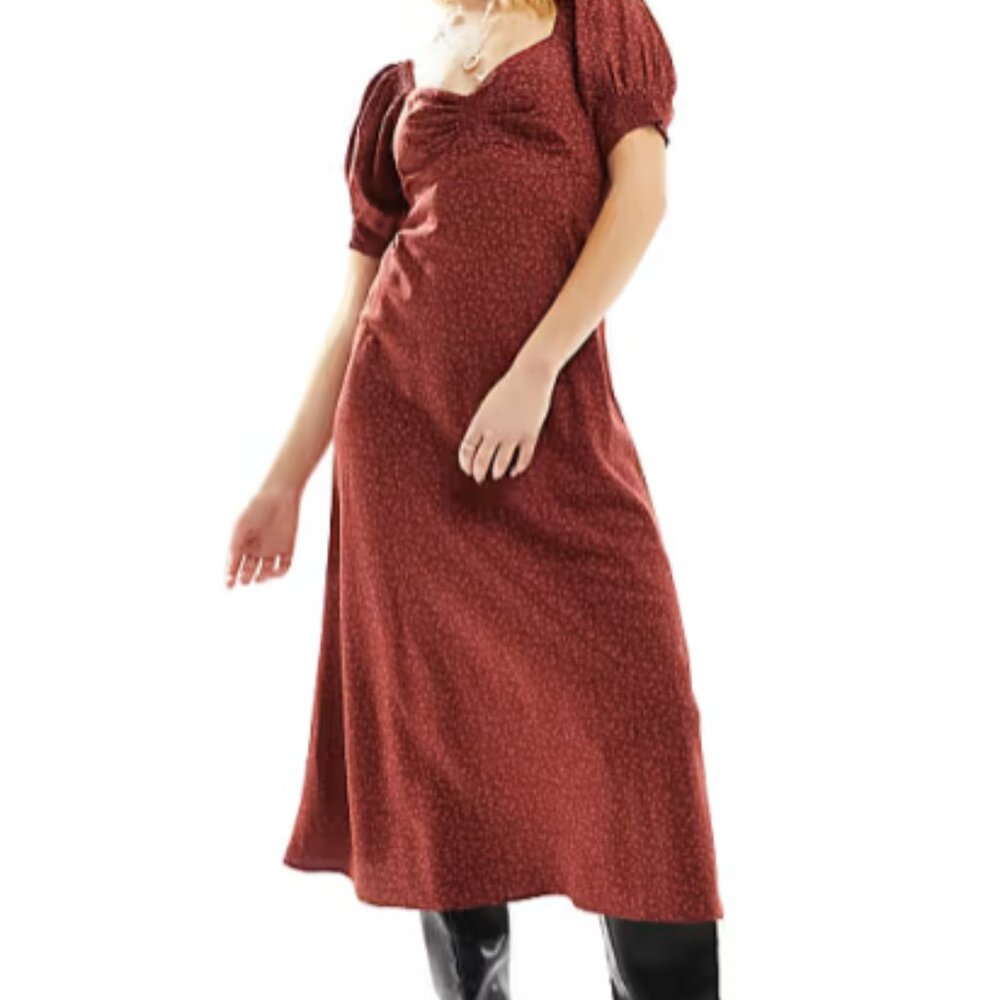 Red Floral Midi Madewell Dress